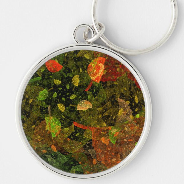 Autumn colourful decorative design key ring (Front)