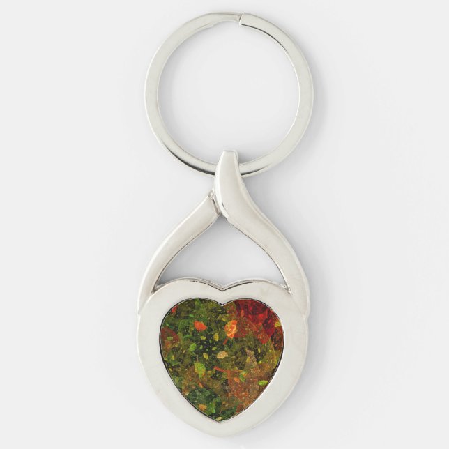 Autumn colourful decorative design key ring (Front)
