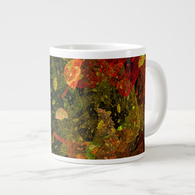 Autumn colourful decorative design large coffee mug (Front Right)