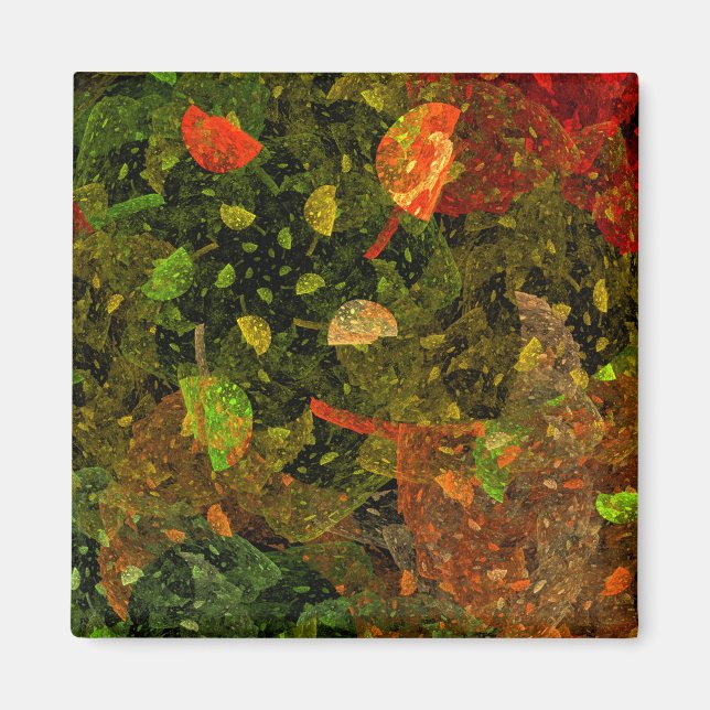 Autumn colourful decorative design magnet (Front)