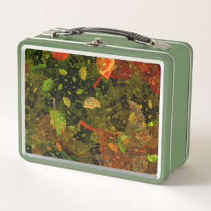 Autumn colourful decorative design metal lunch box