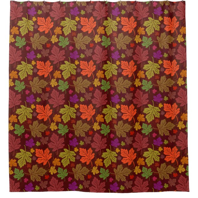 Autumn Colourful Fall Maple Leaves Fall Harvest Shower Curtain (Front)