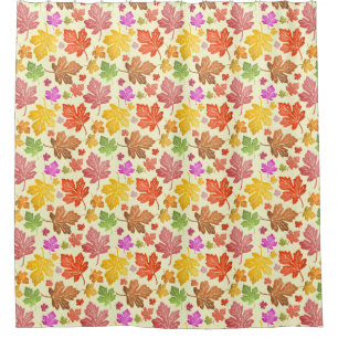 Autumn Colourful Fall Maple Tree Leaves Pattern Shower Curtain