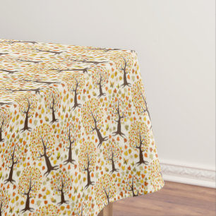 Autumn Colourful Leaves Trees Thanksgiving Decor Tablecloth