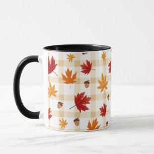 Autumn Colourful Red Orange Yellow Falling Leaves Mug