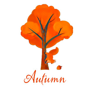 Autumn Colourful Tree and Squirrel Two-Tone Coffee Mug