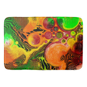 Autumn Colours Abstract Pour Painting Bathroom Bath Mat