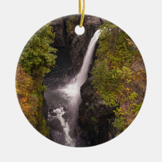 Autumn Colours At The Elk Falls Ceramic Tree Decoration (Front)