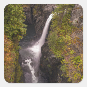 Autumn Colours At The Elk Falls Square Sticker