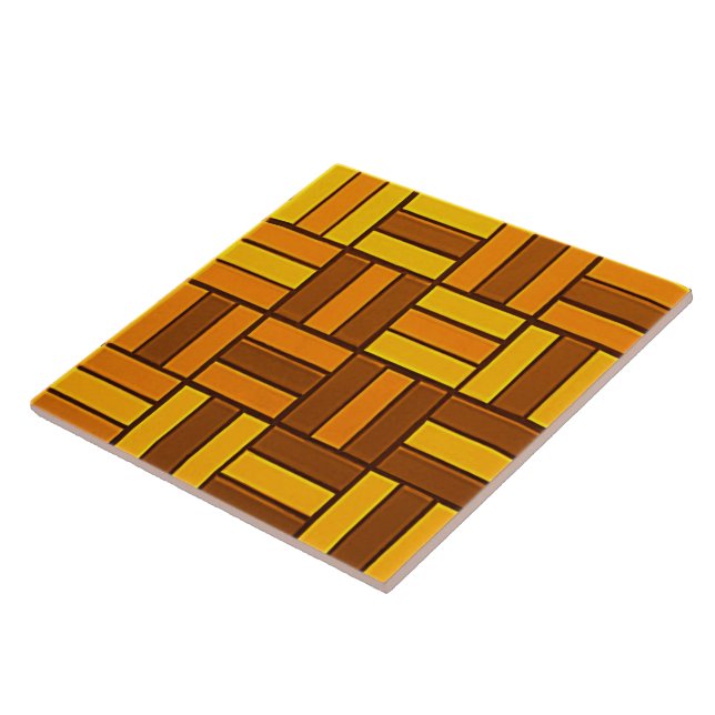 Autumn colours, ceramic-look tiled pattern tile (Side)