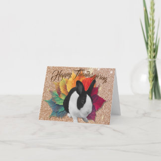 Autumn Colours Dutch Bunny Thanksgiving Holiday Card