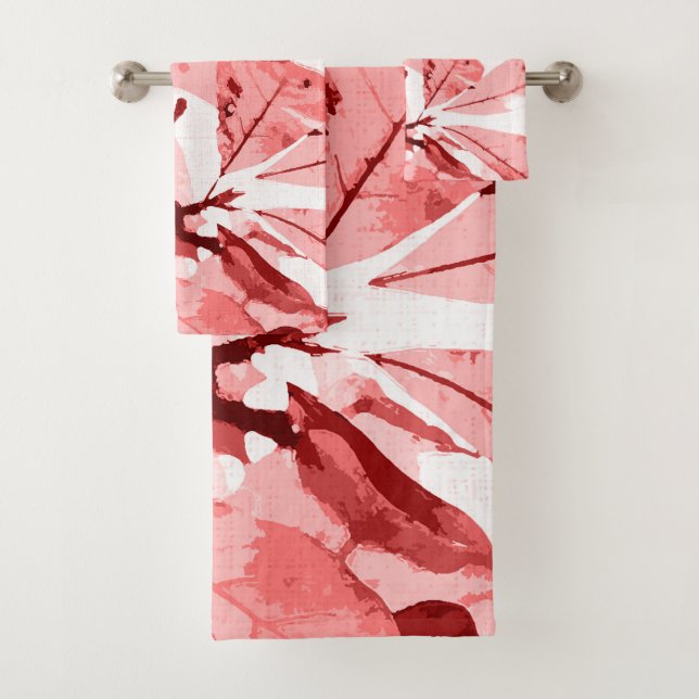 Autumn colours, leaves 3 bath towel set (Insitu)
