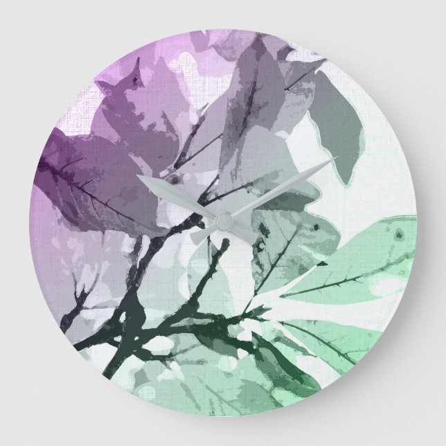 Autumn colours, leaves 5 large clock (Front)