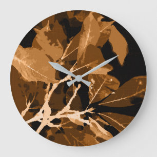 Autumn colours, leaves 6 large clock