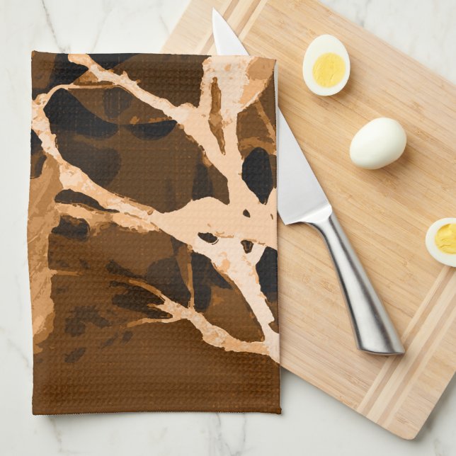 Autumn colours, leaves 6 tea towel (Quarter Fold)