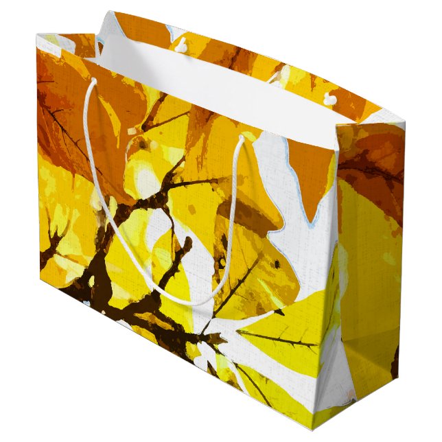 Autumn colours, leaves large gift bag (Back Angled)