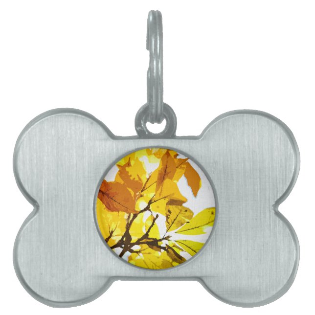 Autumn colours, leaves pet ID tag (Front)