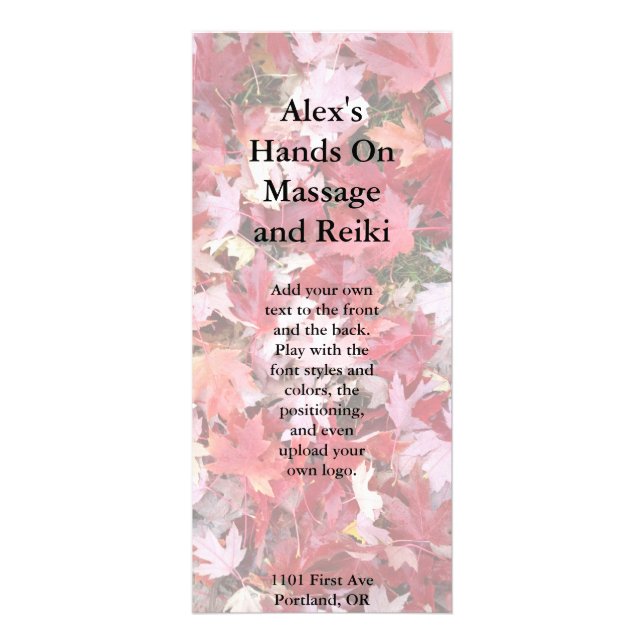 Autumn Colours Leaves Rack Card (Front)