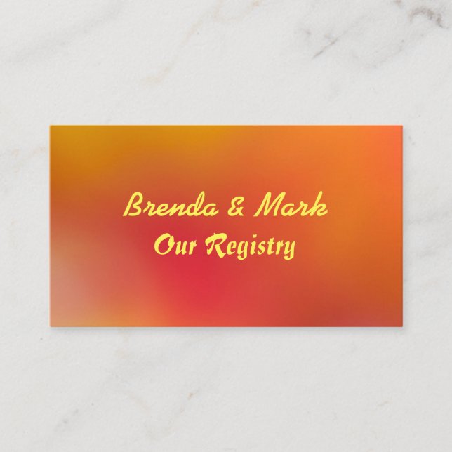 Autumn Colours Orange & Red Wedding Registry Card (Front)