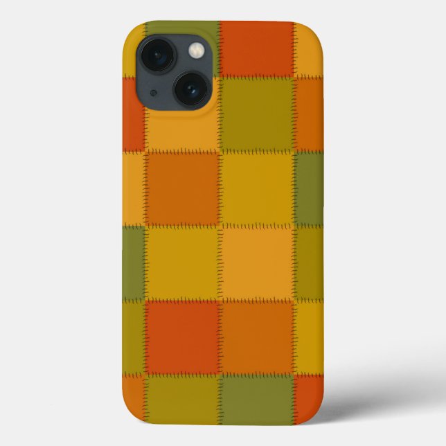 Autumn colours quilted patchwork ipad case (Back)