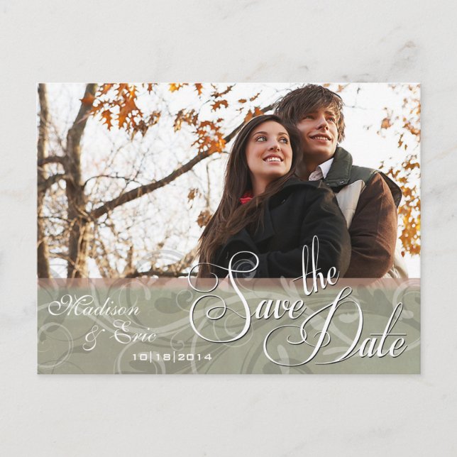 Autumn Colours Simple Save the Date Announcement Postcard (Front)