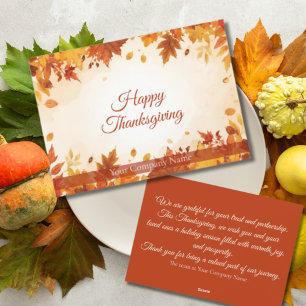 Autumn Colours Thanksgiving for Business Clients Holiday Card