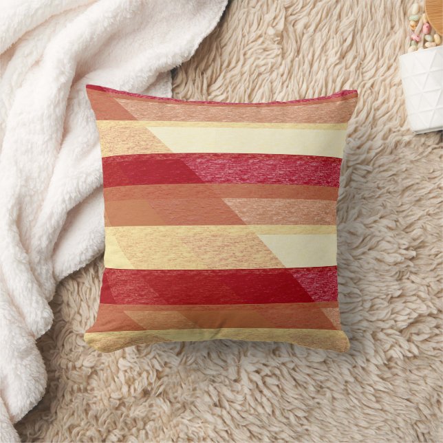Autumn colours Throw Pillow With Crossover Stripes (Blanket)