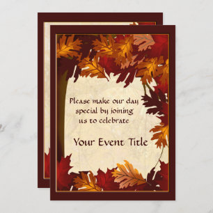 Autumn Colours Tree Leaves All Occasion Custom Invitation