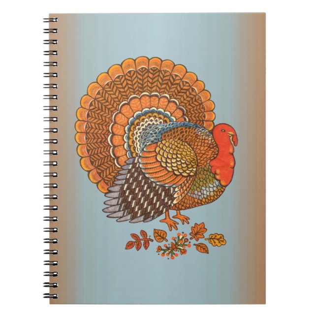Autumn Colours Turkey Leaves Spiral Notebook (Front)