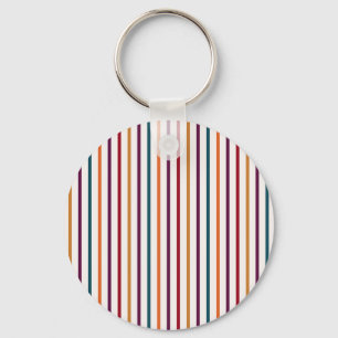 Autumn Colours Vertical Stripes Graphic Art Key Ring