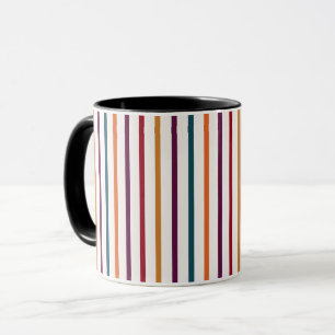 Autumn Colours Vertical Stripes Graphic Art Mug