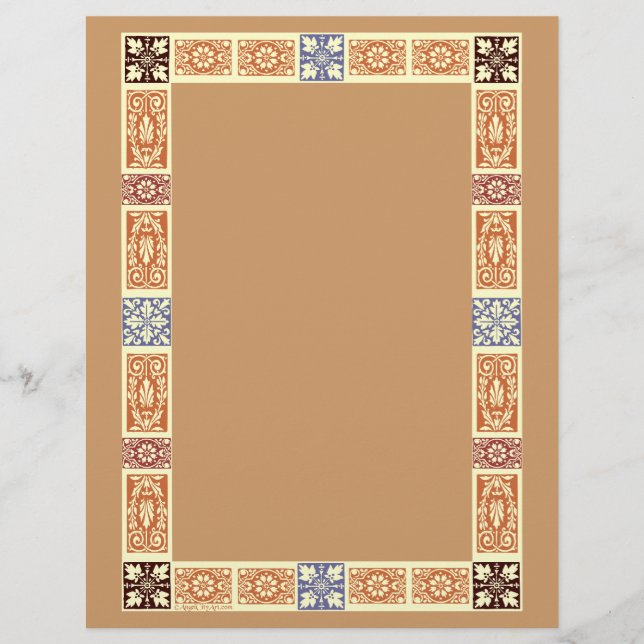 Autumn Colours Vintage Border Letterhead (Front)