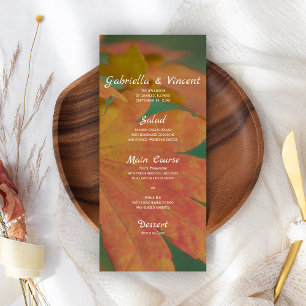 Autumn Colours Wedding Menu