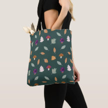 Autumn Colours with Leaves and Mushrooms Pattern