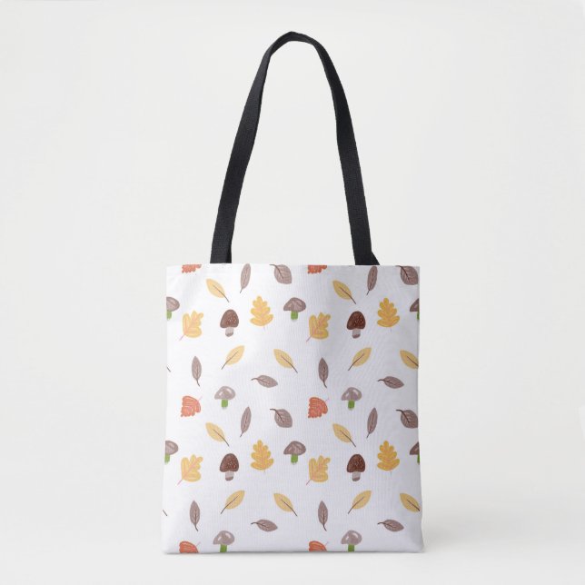 Autumn Colours with Leaves and Mushrooms  Tote Bag (Front)