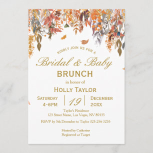 Autumn Combined Baby Shower and Bridal Shower Invitation