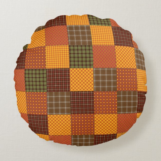 Autumn Comfort Quilt Round Cushion (Front)