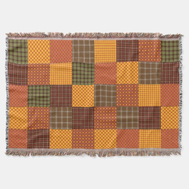 Autumn Comfort Quilt Throw Blanket (Front)