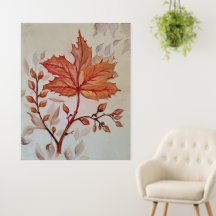 Autumn cooper vine leaf