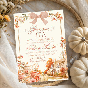 Autumn Coquette Afternoon Tea Bridal Shower Invitation