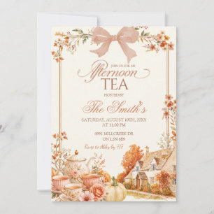 Autumn Coquette Afternoon Tea Party Invitation