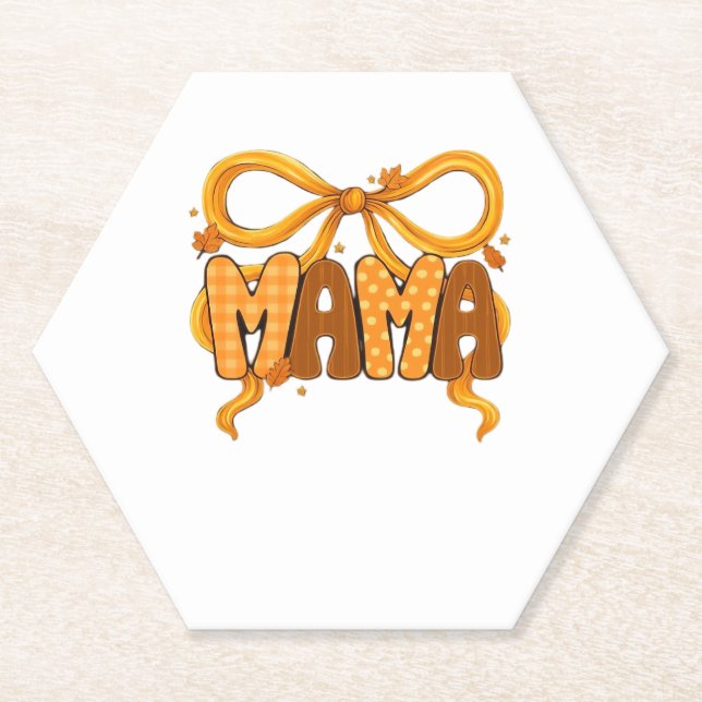 Autumn Coquette Mama – Cosy Fall Aesthetic with Bo Paper Coaster (Front)