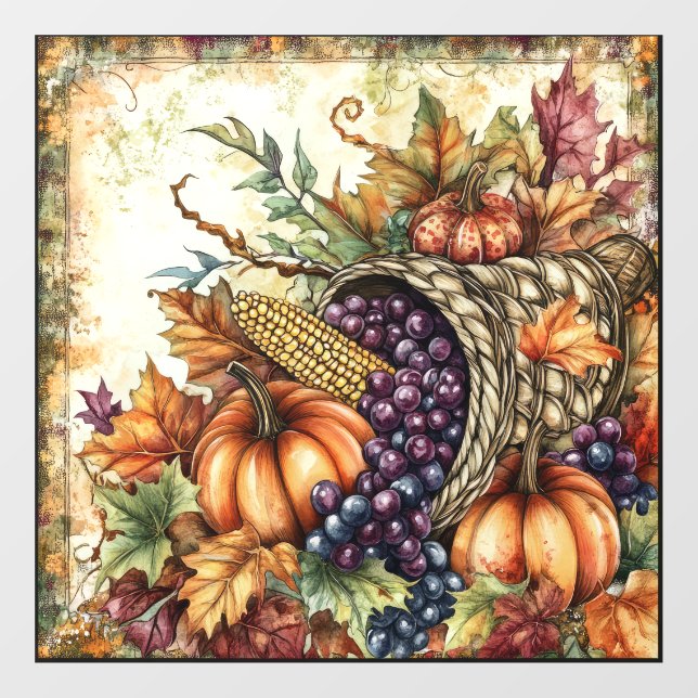 Autumn Cornucopia Window Cling (Sheet)