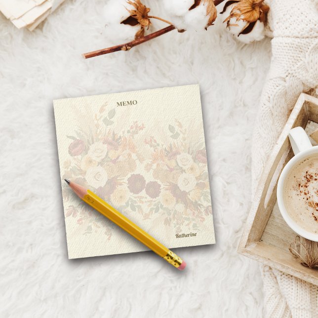 Autumn Cosy Florals Personalise Use and Name Notepad (Creator Uploaded)