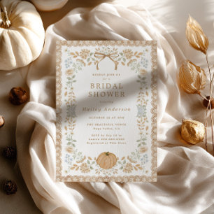 Autumn Cottage Pumpkin Bridal Shower Invitation