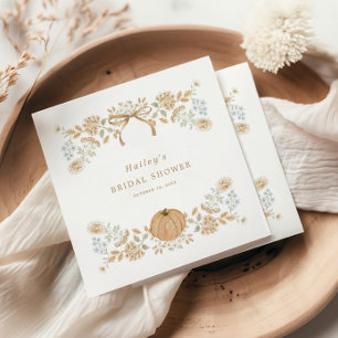 Autumn Cottage Pumpkin Bridal Shower Napkin