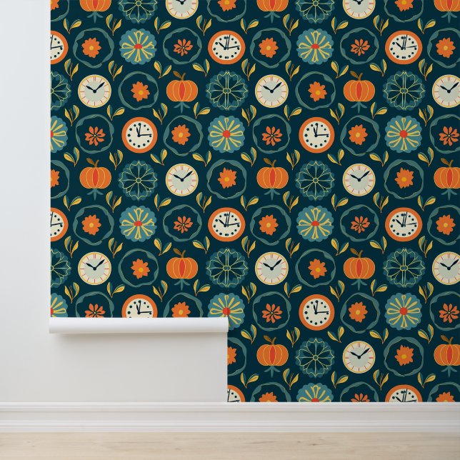 Autumn Countdown: Whimsical Pumpkin and Clock Wallpaper (Application)