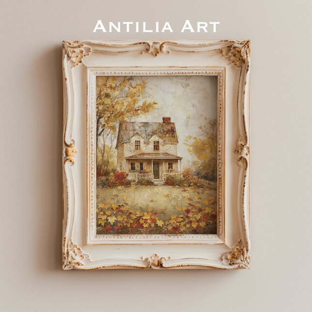 Autumn Country House Painting Fall Landscape Art Poster (Creator Uploaded)