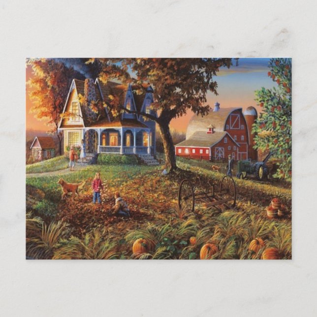 Autumn Country Scene Postcard (Front)