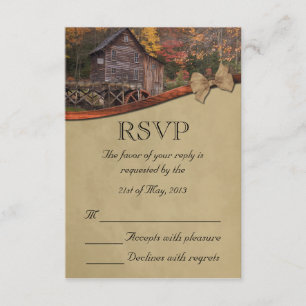 Autumn Country Theme Wedding RSVP Card